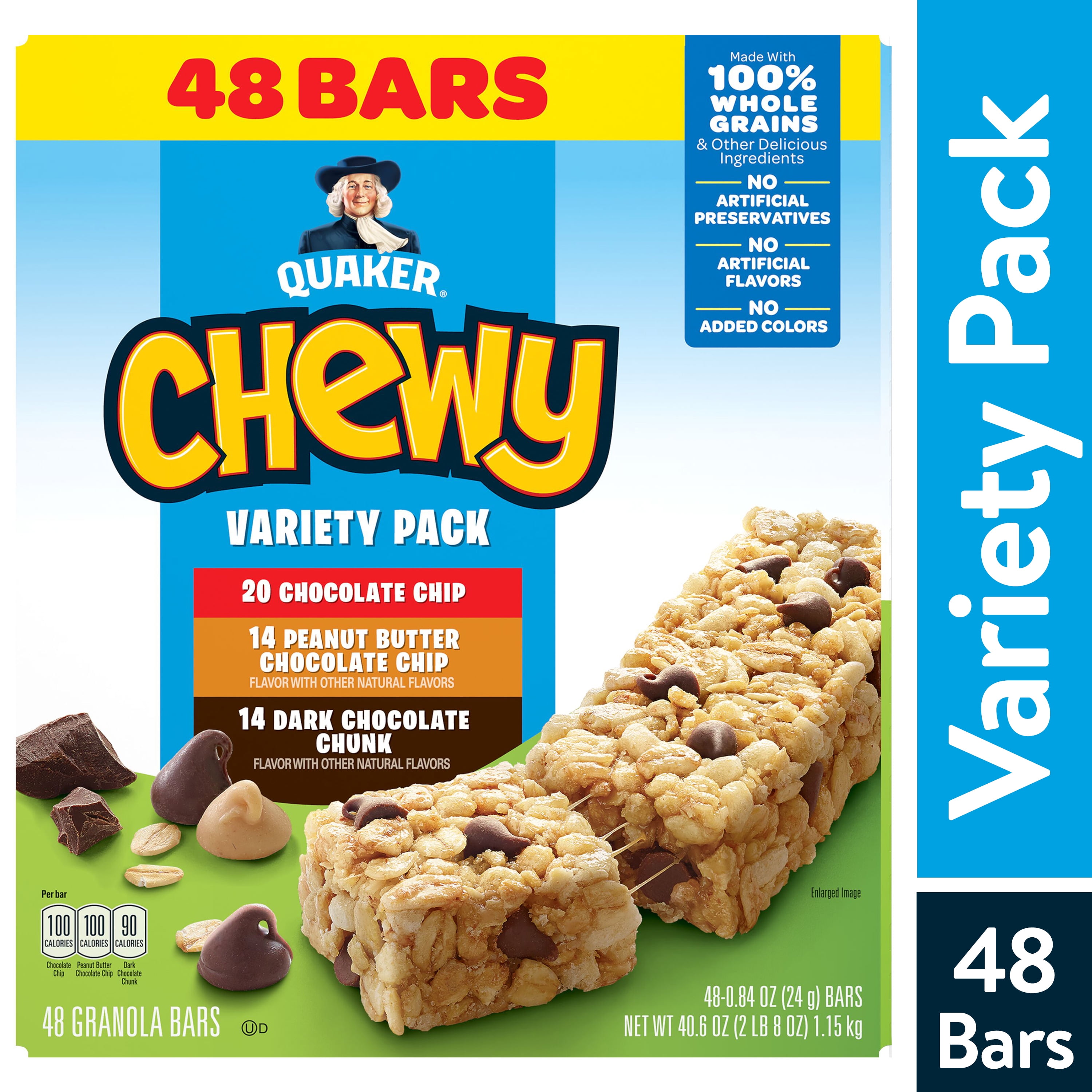 Quaker Chewy Granola Bars Variety Pack, 0.84 oz 48 Count