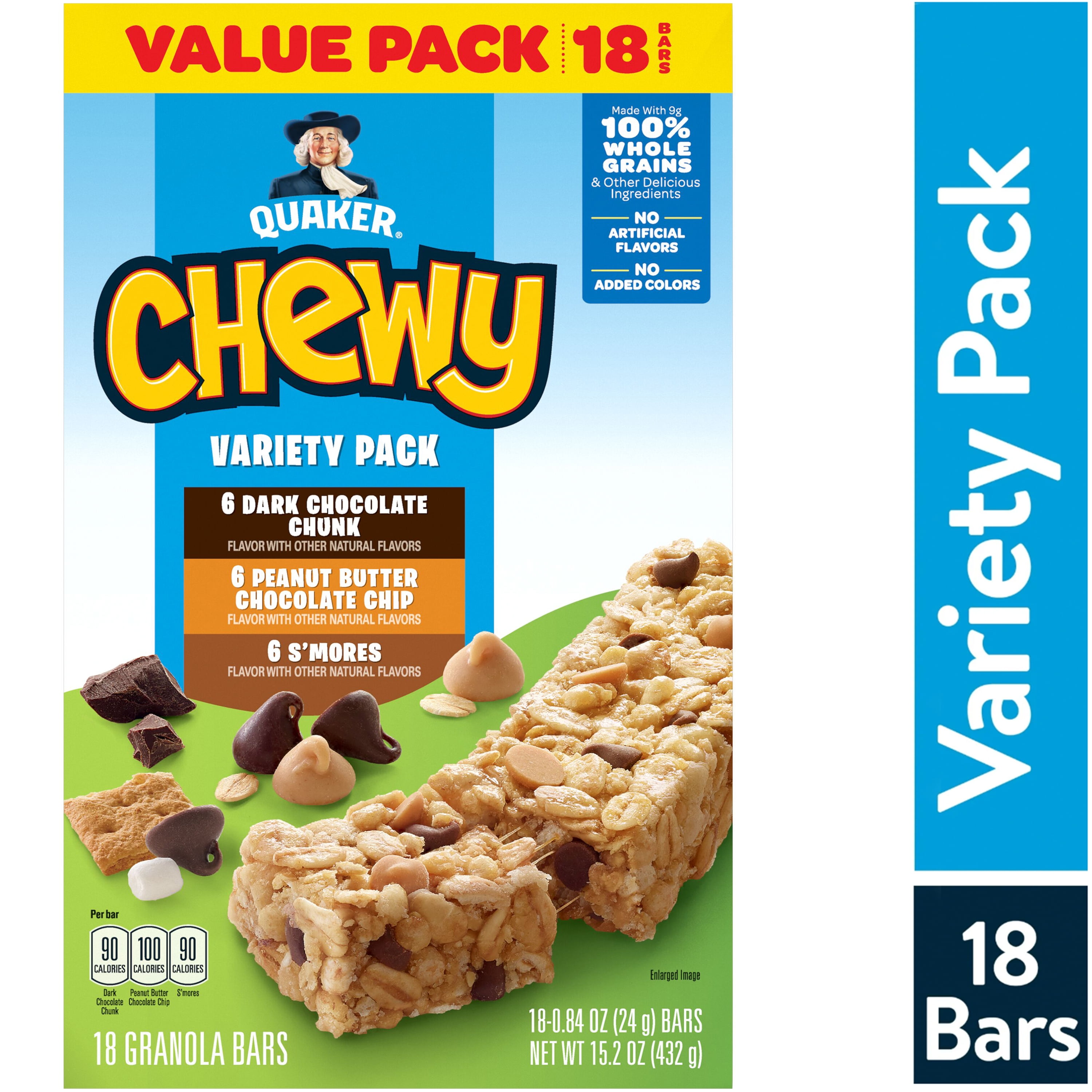 Quaker Chewy Granola Bars, Variety Pack, 15.2 oz, 18 Count - Walmart.com