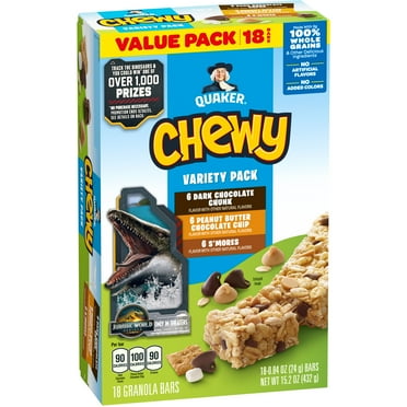 Quaker Chewy Granola Bars, Variety Pack, 15.2 oz, 18 Count
