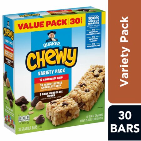 Quaker Chewy Granola Bars Variety Pack 30 ct - Pack of 2