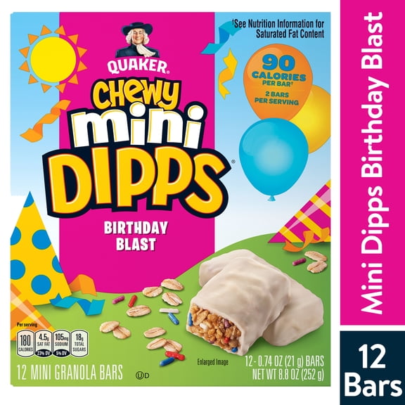 Quaker Chewy Mini Dipps Birthday Blast, 12 count