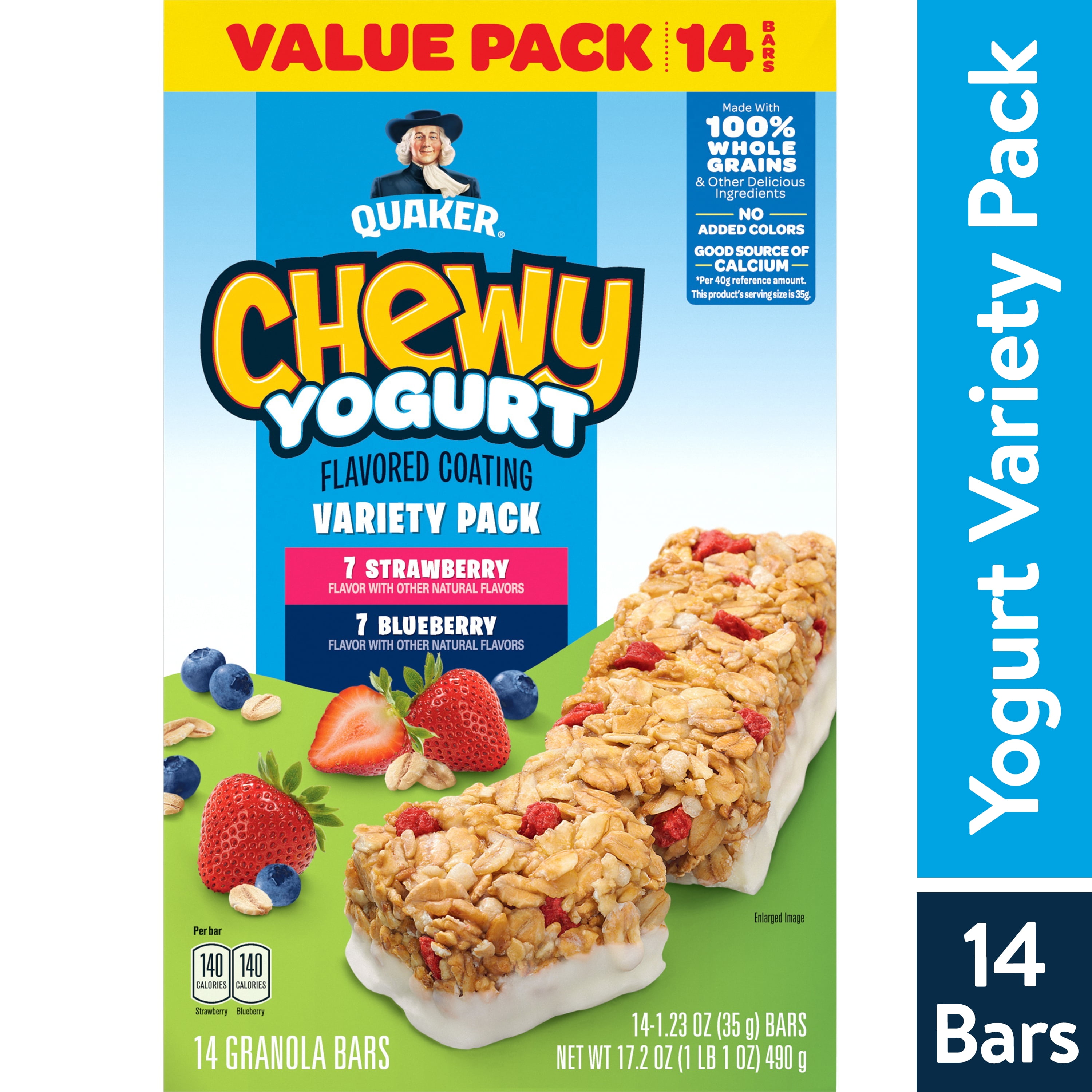 Quaker Chewy Yogurt Granola Bars, Variety Pack, 14 Pack
