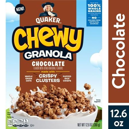 Quaker Chocolate flavored Chewy Granola, 12.6 oz Box