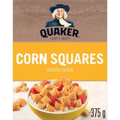 Quaker, Corn Squares, Toasted Cereal, 375g/13 oz. Box