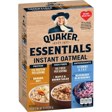 Quaker Essentials Instant Oatmeal, Variety Pack 10.28 oz, 6 Count