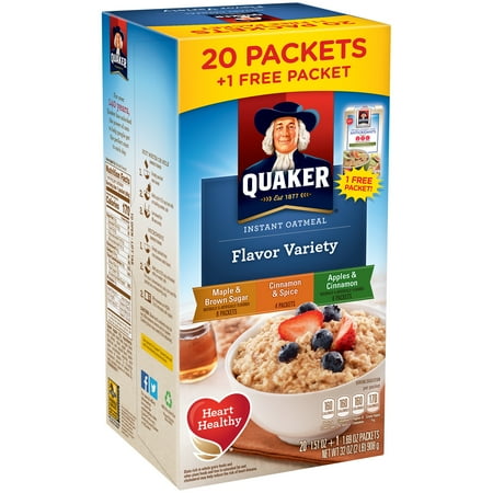 Quaker Flavor Variety Instant Oatmeal 20-1.51 oz. Packets