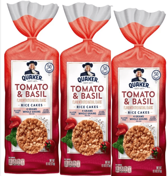Quaker Garden Tomato & Basil Rice Cakes 6.1oz PACK OF 3