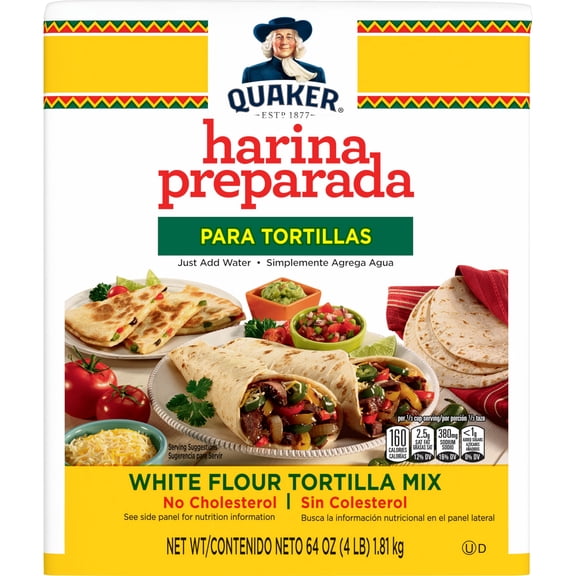 Quaker White Flour Tortilla Mix, 64 oz Bag