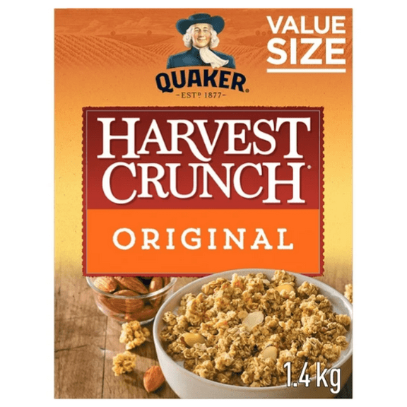 Quaker Harvest Crunch Original Granola Cereal, 1.4kg