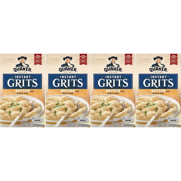 Quaker Instant Grits Butter 0.98 oz each, 10 Count (Pack of 4)