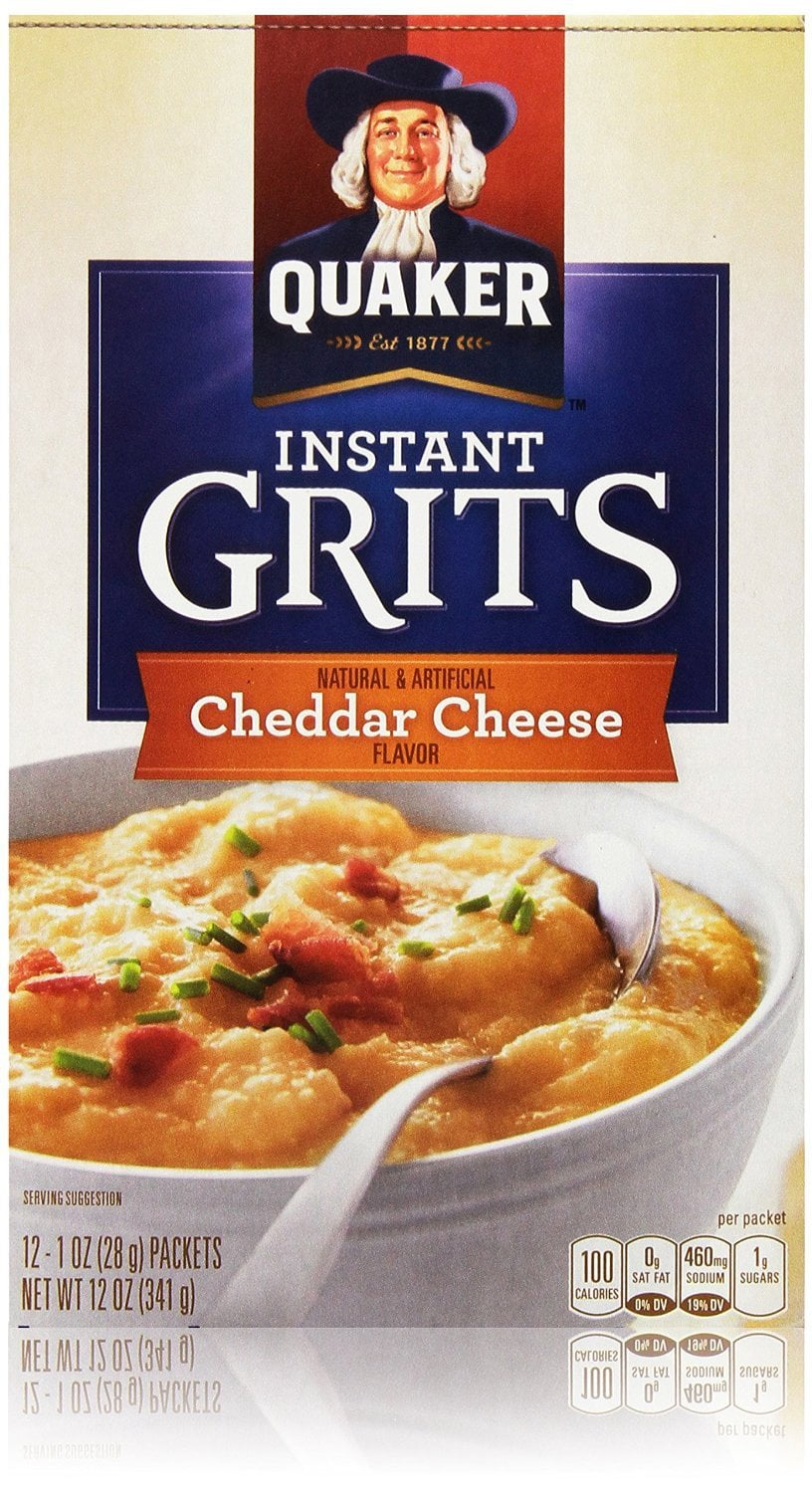 Quaker Instant Grits Cheddar YPF5 Cheese Flavor 12 1oz Packs (2 Boxes