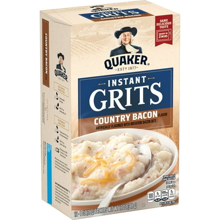 Quaker Instant Grits Country Bacon Flavor 1 oz, 12 Count