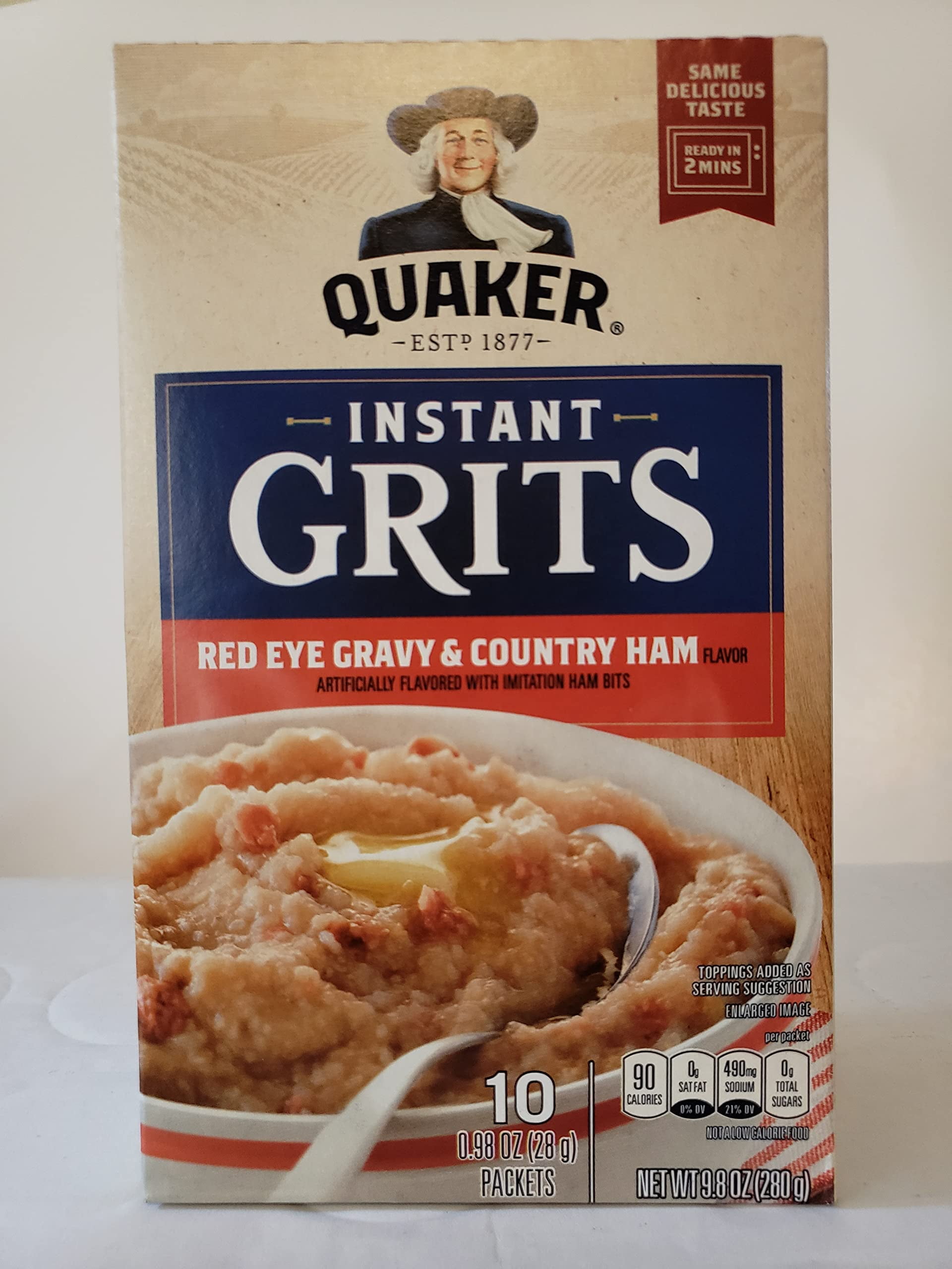 Quaker Instant Grits Red Eye Gravy & Country Ham Flavor 12 Servings By