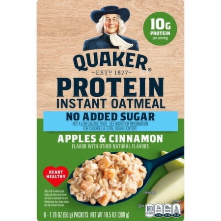 Quaker Instant Oatmeal Apple & Cinnamon No Sugar Added 6 Count