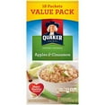 thumbnail image 1 of Quaker Instant Oatmeal, Apples & Cinnamon, Value Pack, 1.51 oz, 18 Packets, 1 of 5