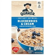 Quaker Instant Oatmeal, Blueberries & Cream, 8.4 oz
