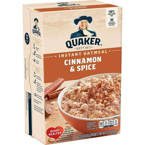 Quaker Instant Oatmeal Cinnamon Spice - 1.51 Ounce (Pack Of 20)