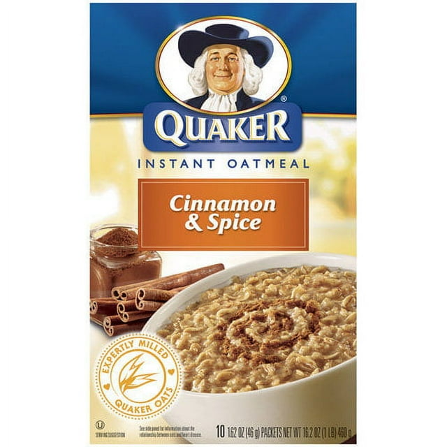 Quaker Instant Oatmeal, Cinnamon & Spice, 10 packets, 1.62 oz
