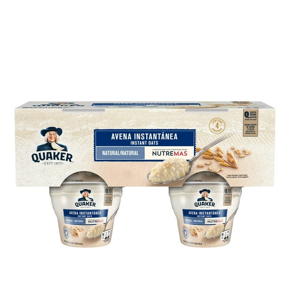 Quaker Instant Oatmeal Cups, Original Flavor, 4 pack, Ready in Minutes