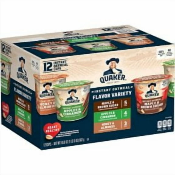 Quaker Instant Oatmeal Express Cups, Variety Pack 19.8 oz.12 count.pack of 2