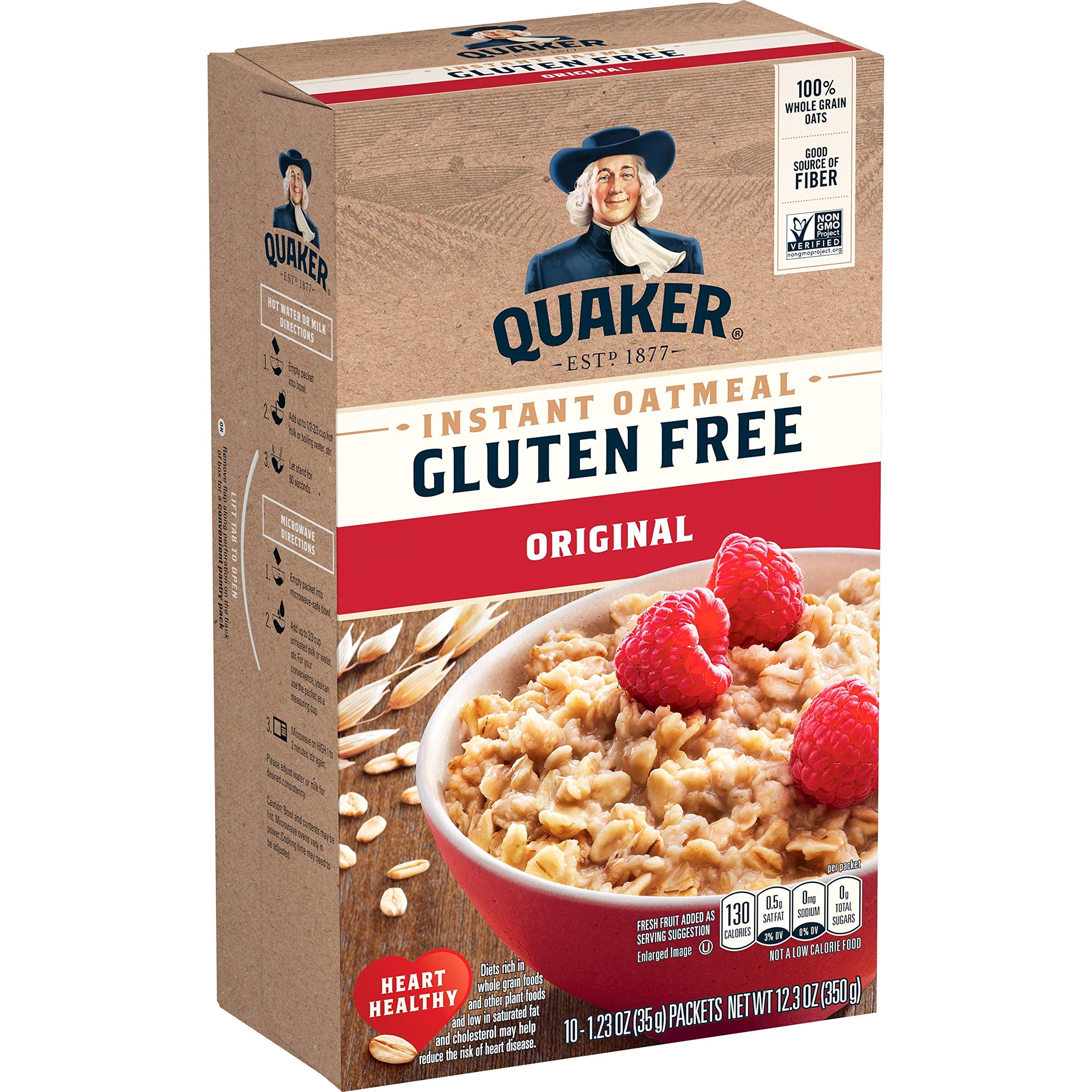 Quaker Instant Oatmeal Gluten Free Original Breakfast Cereal 10 Quaker Instant Oatmeal Gluten Free Original Breakfast Cereal 10