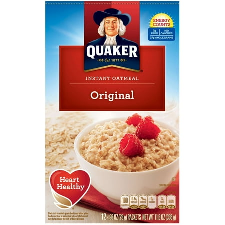 Quaker Instant Oatmeal Hot Cereal, Original, 12 Packets