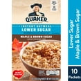 thumbnail image 1 of Quaker Instant Oatmeal, Lower Sugar, Maple & Brown Sugar, 1.19 oz, 10 Packets, 1 of 9