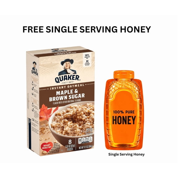 Quaker Instant Oatmeal Maple Brown Sugar, 12.1 oz, 8 Packets