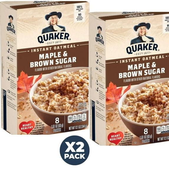 Quaker Instant Oatmeal Maple Brown Sugar 8ct- Pack Of 2