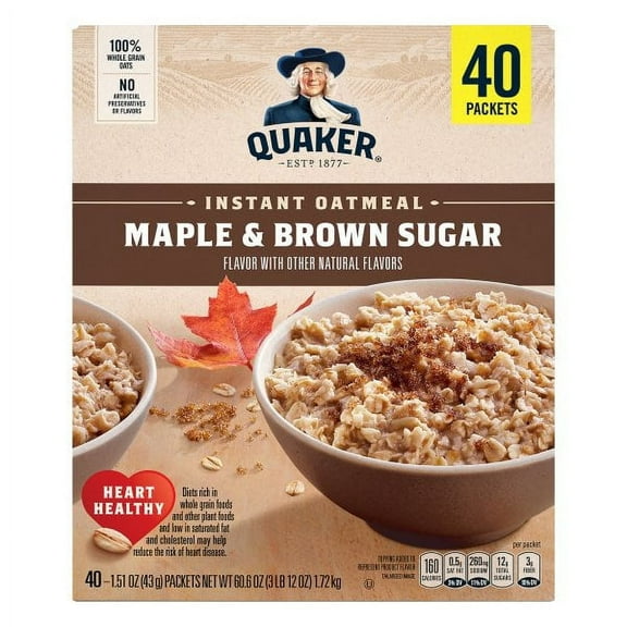 Quaker Instant Oatmeal Maple & Brown Sugar 1.51 Oz 40 Count