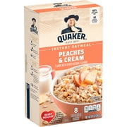 Quaker Instant Oatmeal, Peaches & Cream, 1.05 oz, 8 Packets
