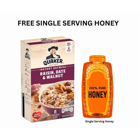Quaker Instant Oatmeal Raisin, Date & Walnut, 10.4 Oz