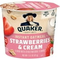 thumbnail image 1 of Quaker Instant Oatmeal, Strawberries & Cream, 1.51 oz Cup (Pack 10), 1 of 5