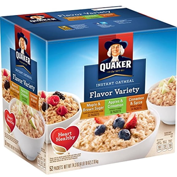 Quaker Instant Oatmeal Variety, 52 ct