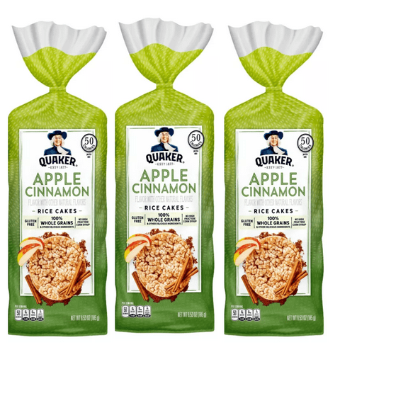 Quaker Large Rice Cake Apple Cinn - 6.53oz pack of 3