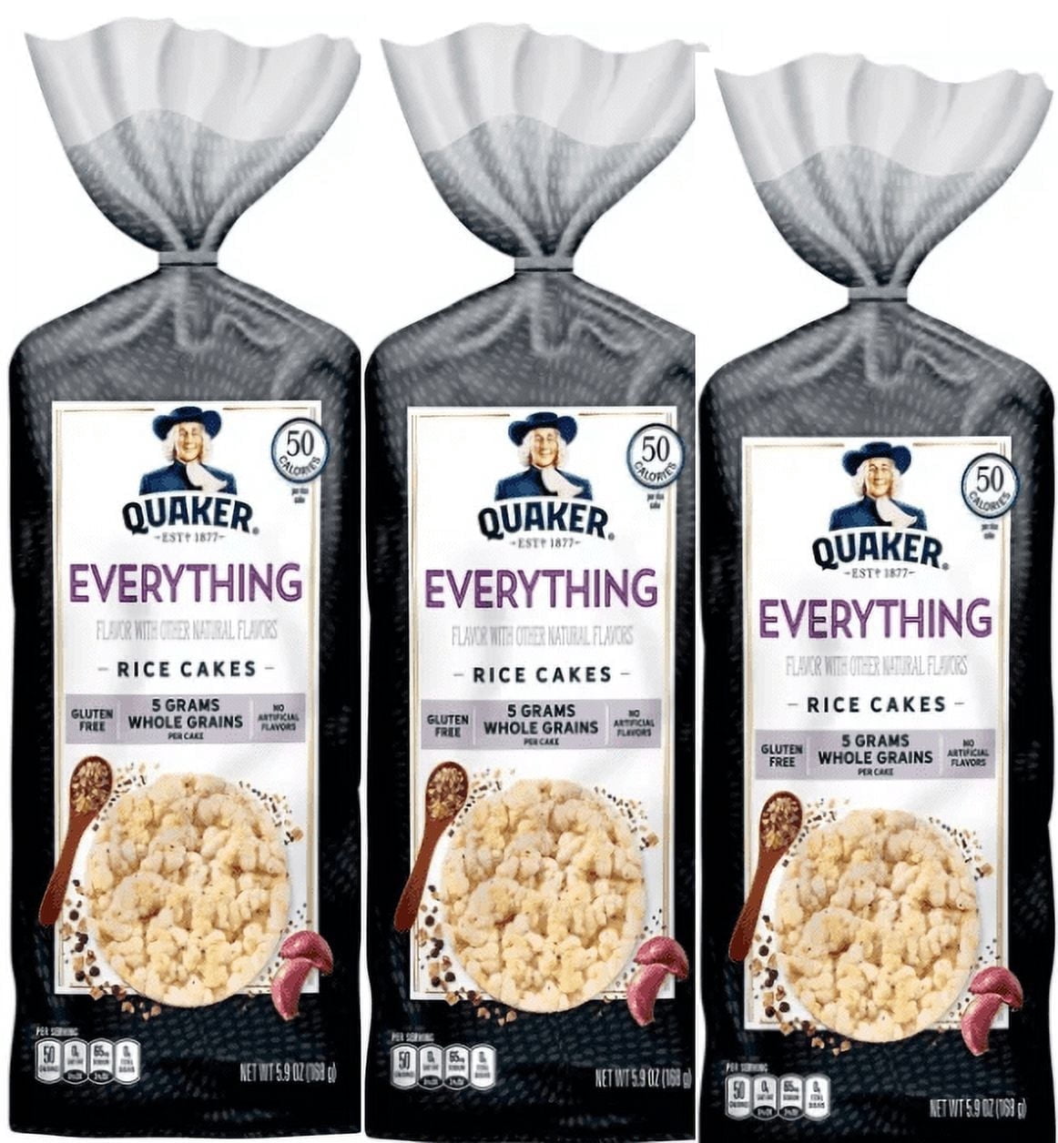 Quaker Large Rice Cake Everything - 5.9oz pack of 3