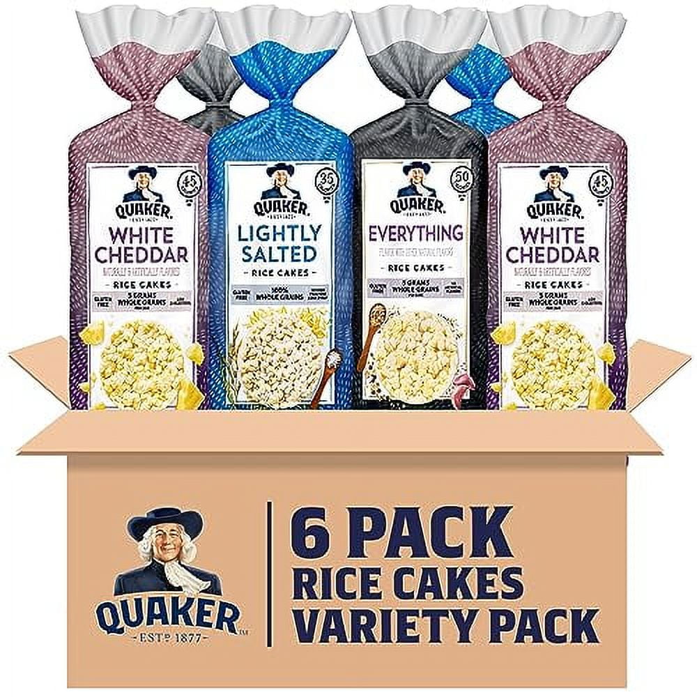 Quaker Large Rice Cakes, 3 Flavor Topper Variety Pack, Pack of 6