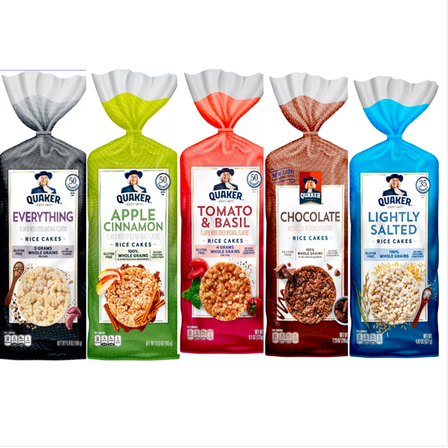 Quaker Large Rice Cakes A Delightful 5Flavor Variety Pack, Lightly