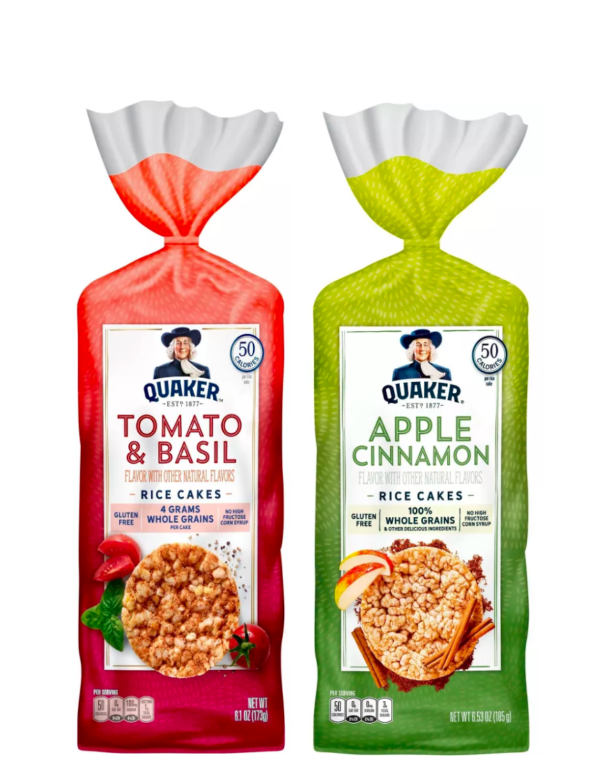 Quaker Large Rice Cakes, Tomato&Basil and Apple Cinnamon 2 Flavor Variety Pack