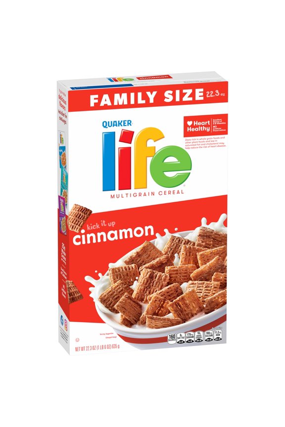 Life Breakfast Cereal, Cinnamon, 22.3oz Box