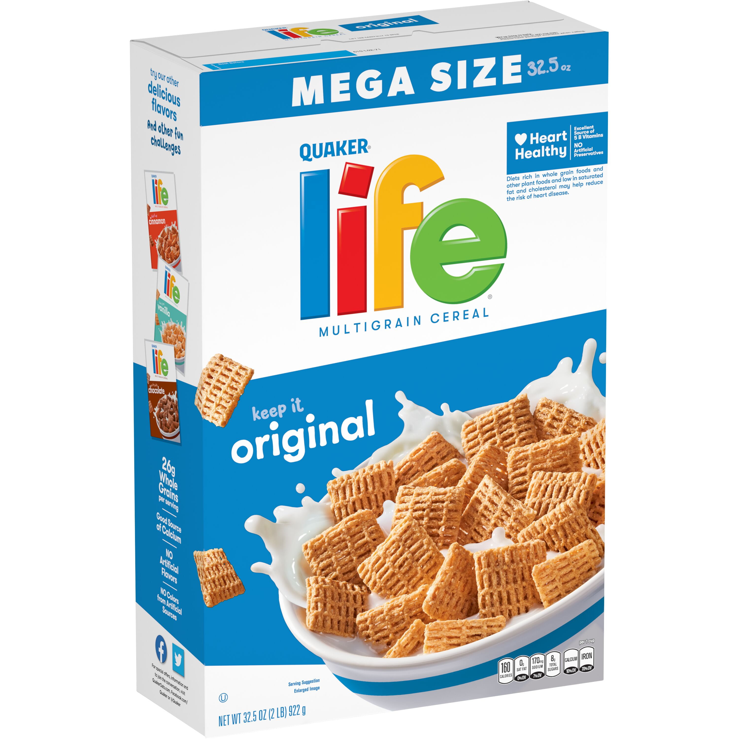 Quaker Life Multigrain Original Crunchy Cereal 32.5 oz box