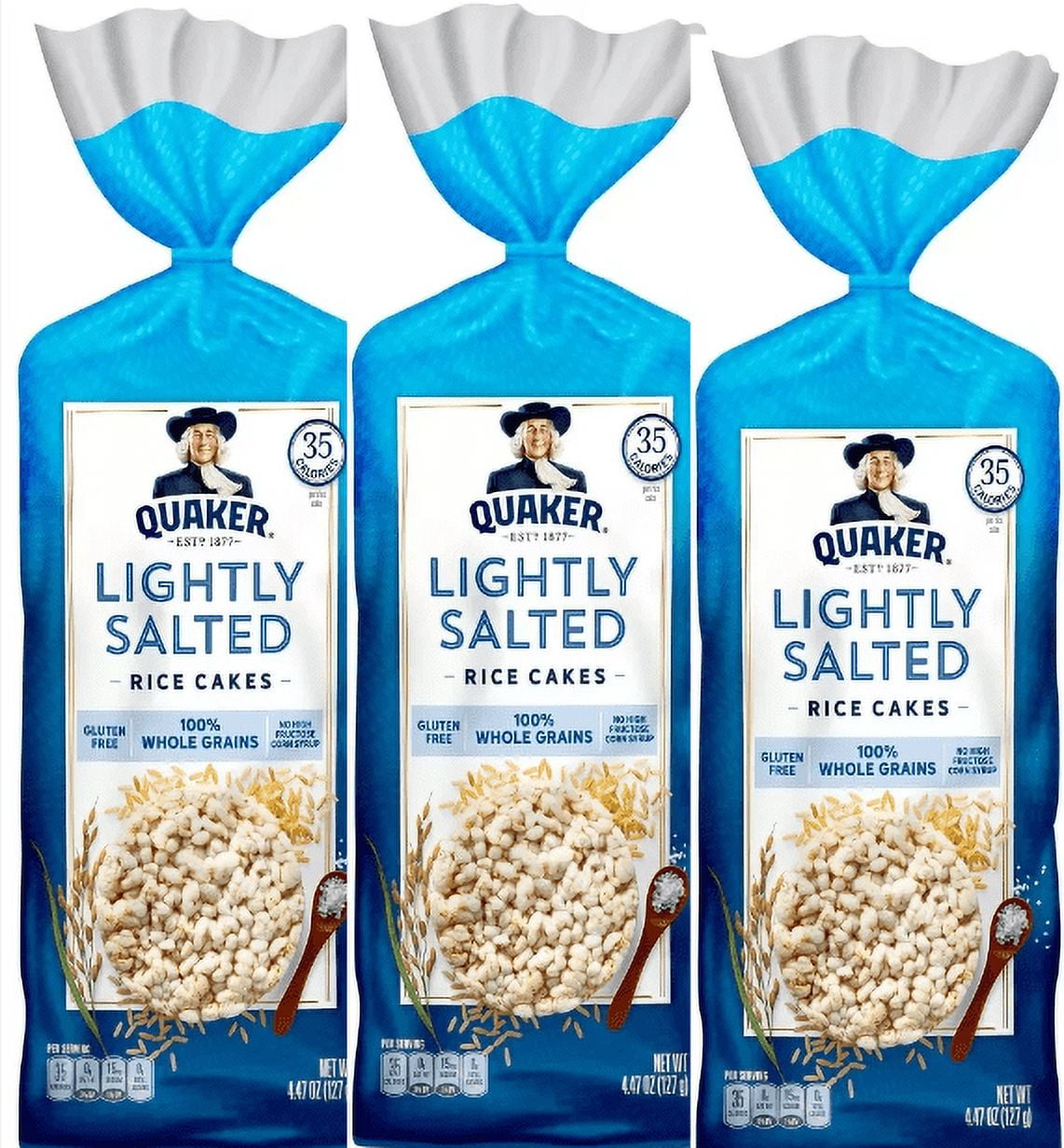 Quaker Lightly Salted Gluten Free Rice Cakes 4.47oz pack of 3