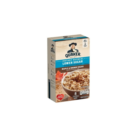 Quaker Lower Sugar Instant Oatmeal Maple Brown Sugar 1.19 oz Packets (Pack of 32)