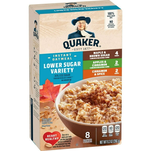 Quaker Lower Sugar Variety Pack Oatmeal - 9.3oz - Pack of 2
