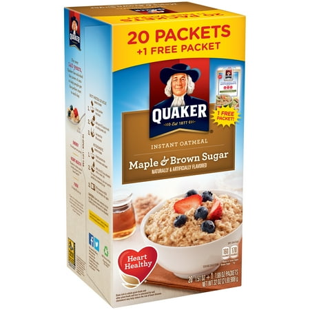 Quaker Maple & Brown Sugar Instant Oatmeal 20-1.51 oz. Packets