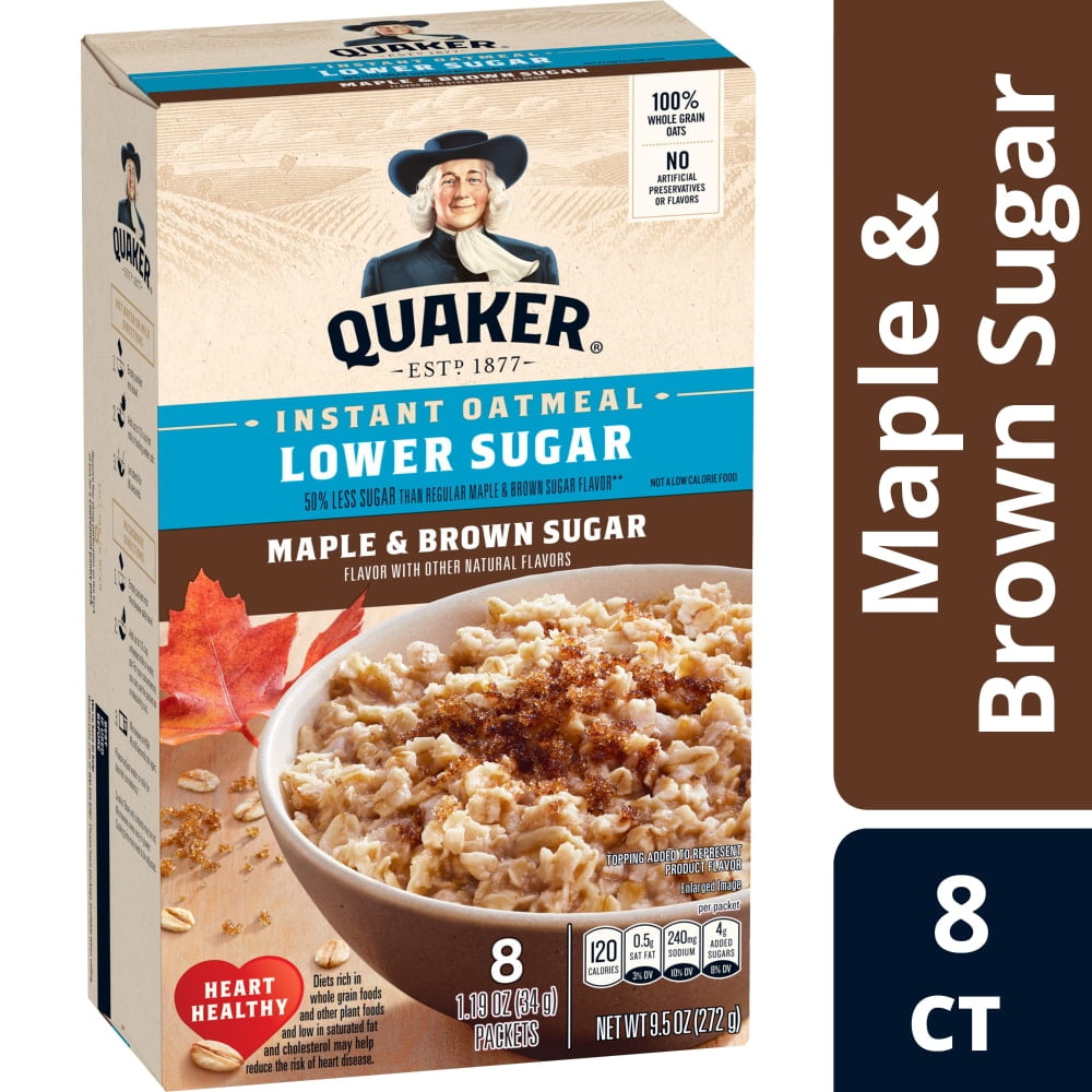 Quaker® Maple & Brown Sugar Lower Sugar Instant Oatmeal