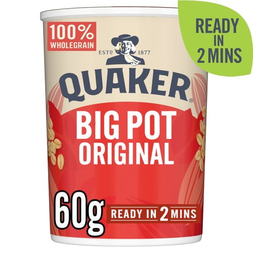 Quaker Oat So Simple Original Porridge Cereal Big Pot 60g, British Import (Pack of 3)