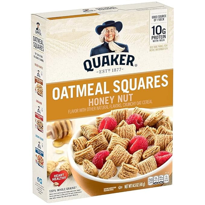 Quaker, Oatmeal Squares, Honey Nut, 14.5 Oz