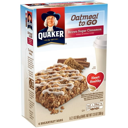 Quaker Oatmeal to Go Brown Sugar Cinnamon Breakfast Bars 6-2.1 oz. Bars