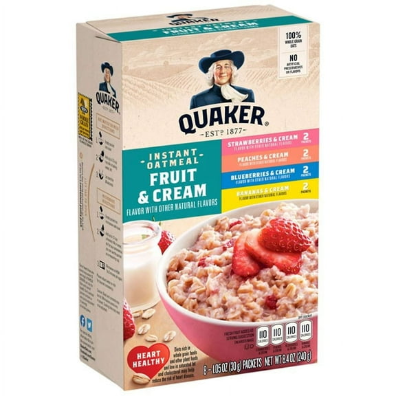 Quaker Oats Instant Oatmeal Fruit & Cream 8.4 oz Pack of 2